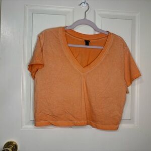 Wild Fable Orange V-Neck Crop Top